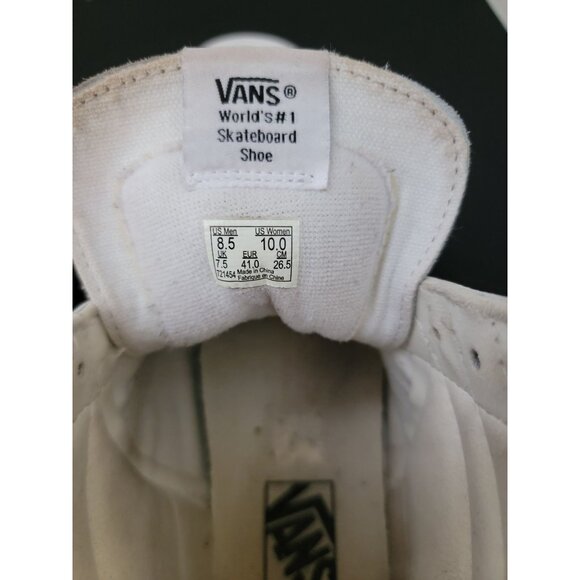 Vans Sk8-Hi Top Reissue Croc Embossed White Leather Sneakers Sz 8.5M / 10W - Picture 11 of 11